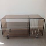 Vintage 70s smoked plexiglass coffee table