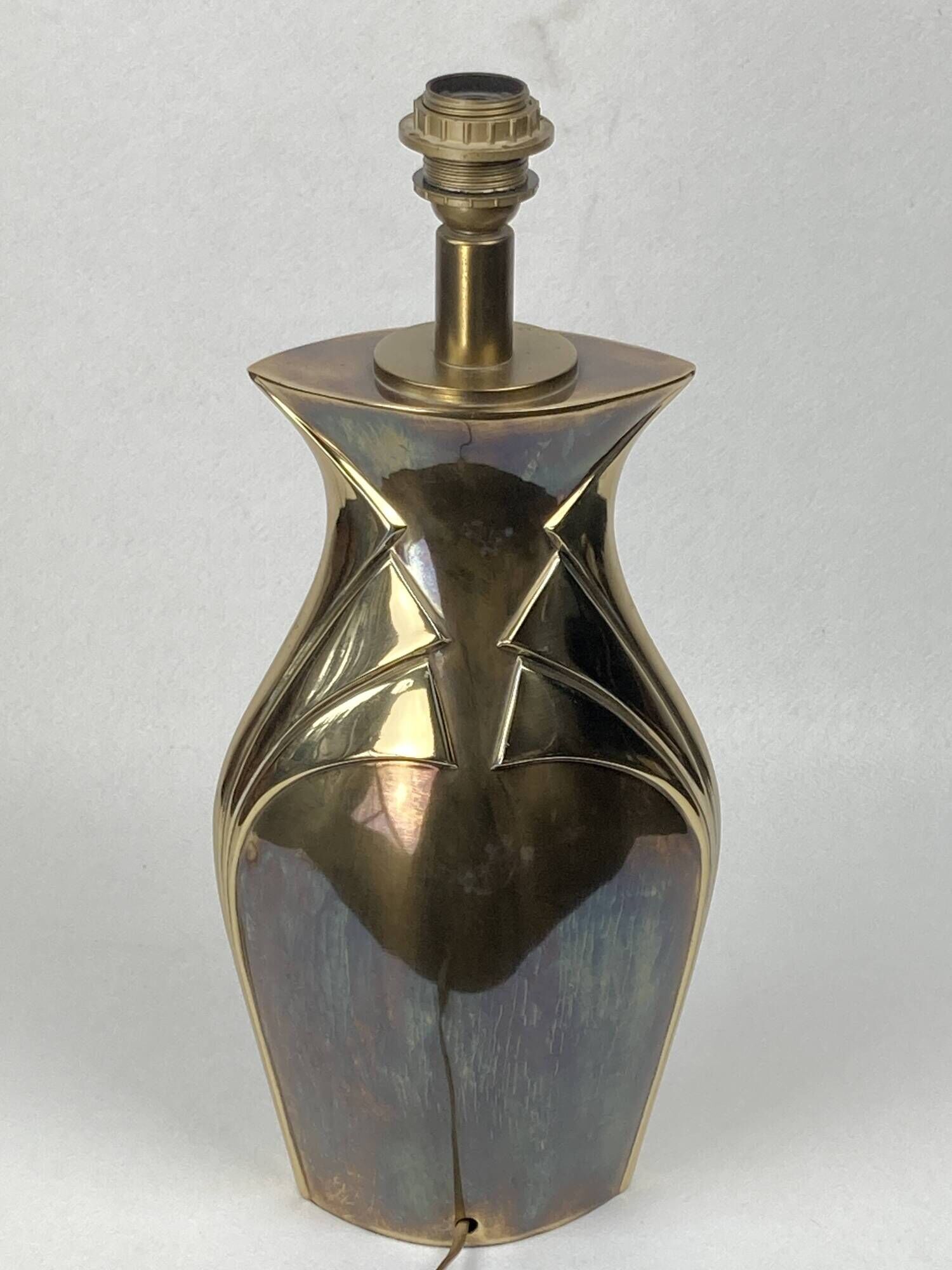 Hollywood Regency art nouveau revival brass table lamp, Dutch 1970s
