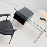 Franco Albini for Knoll - Chrome glass and black wood Desk