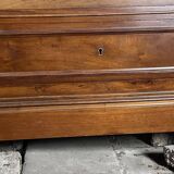 Antique wardrobe with a mirror door.