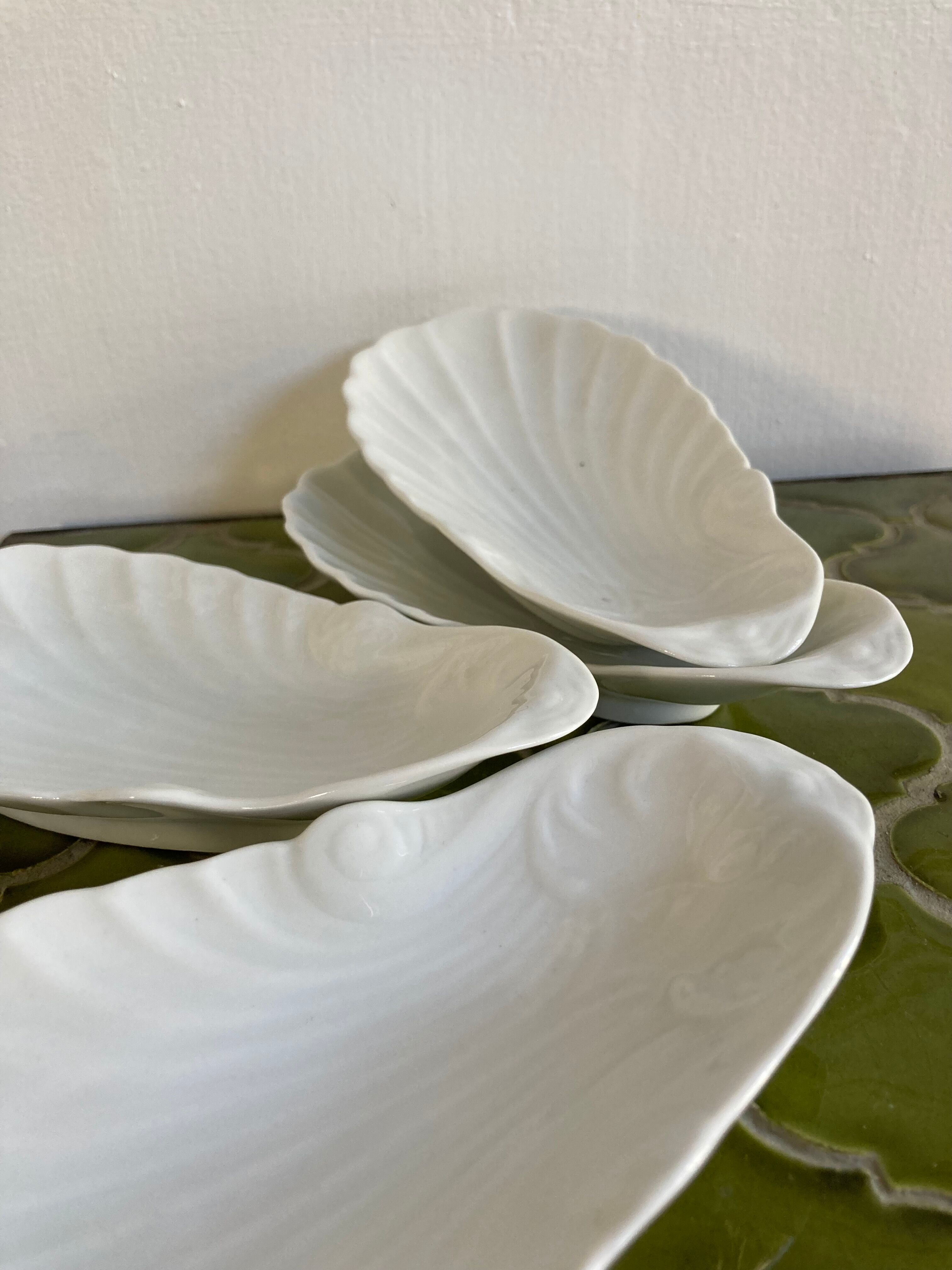 Antique porcelain cups scallops
