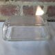 Transparent glass butter dish from lever