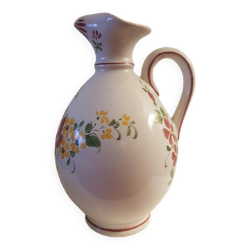 Aiguiere ancienne en faience de Badonviller decor  floral
