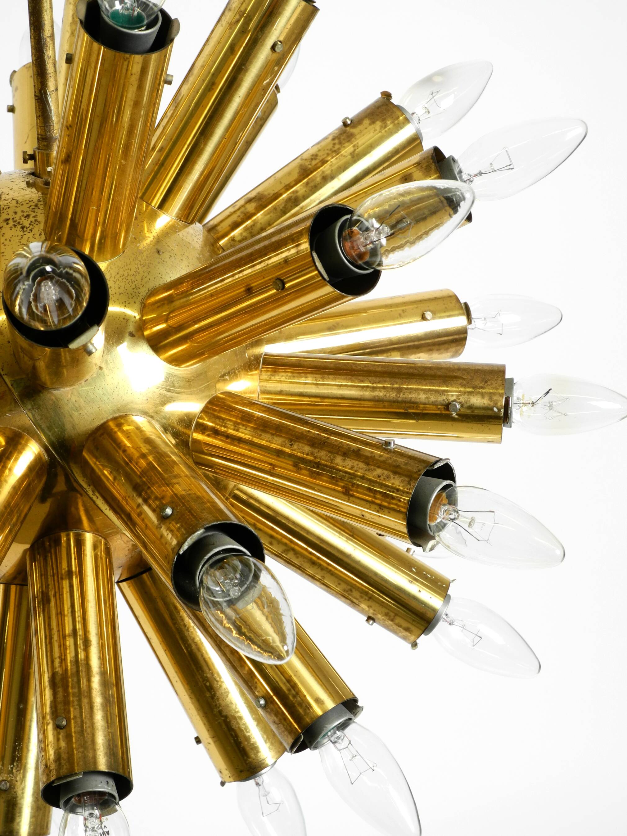 XXL 1960s Space Age brass ceiling lamp by J.T. Kalmar with 43 arms | 66 cm