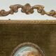 Miniature vierge en priere 1900 velours rose dore peinte a la main