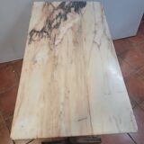 Bistro table oak base over marble