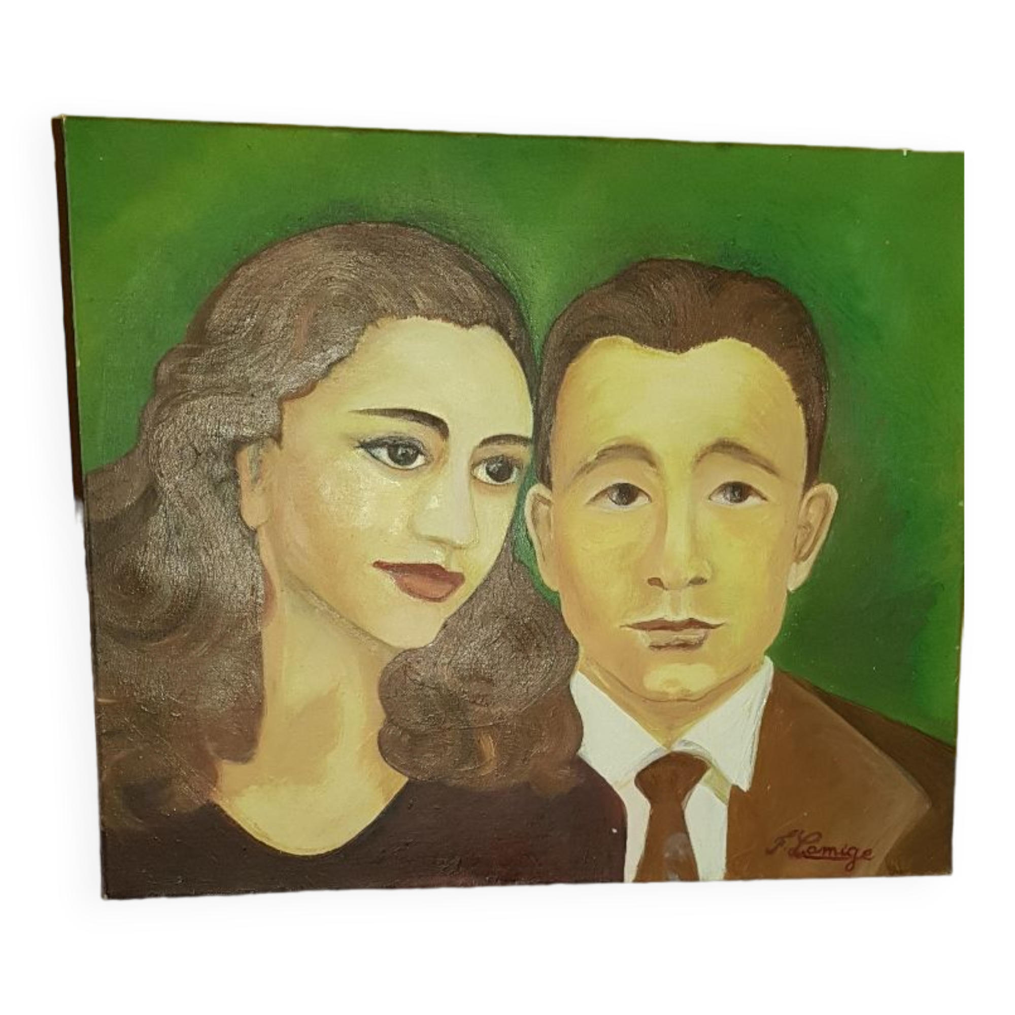 Oil on canvas signed F.Lamige.