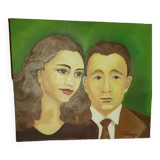 Oil on canvas signed F.Lamige.