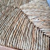 Vintage wooden and straw children's armchair