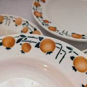8 assiettes creuses Stivert – décor orange