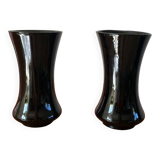 Pair of black opaline vases early 20th century