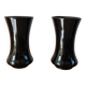 Paire de vases en opaline noire début XXème