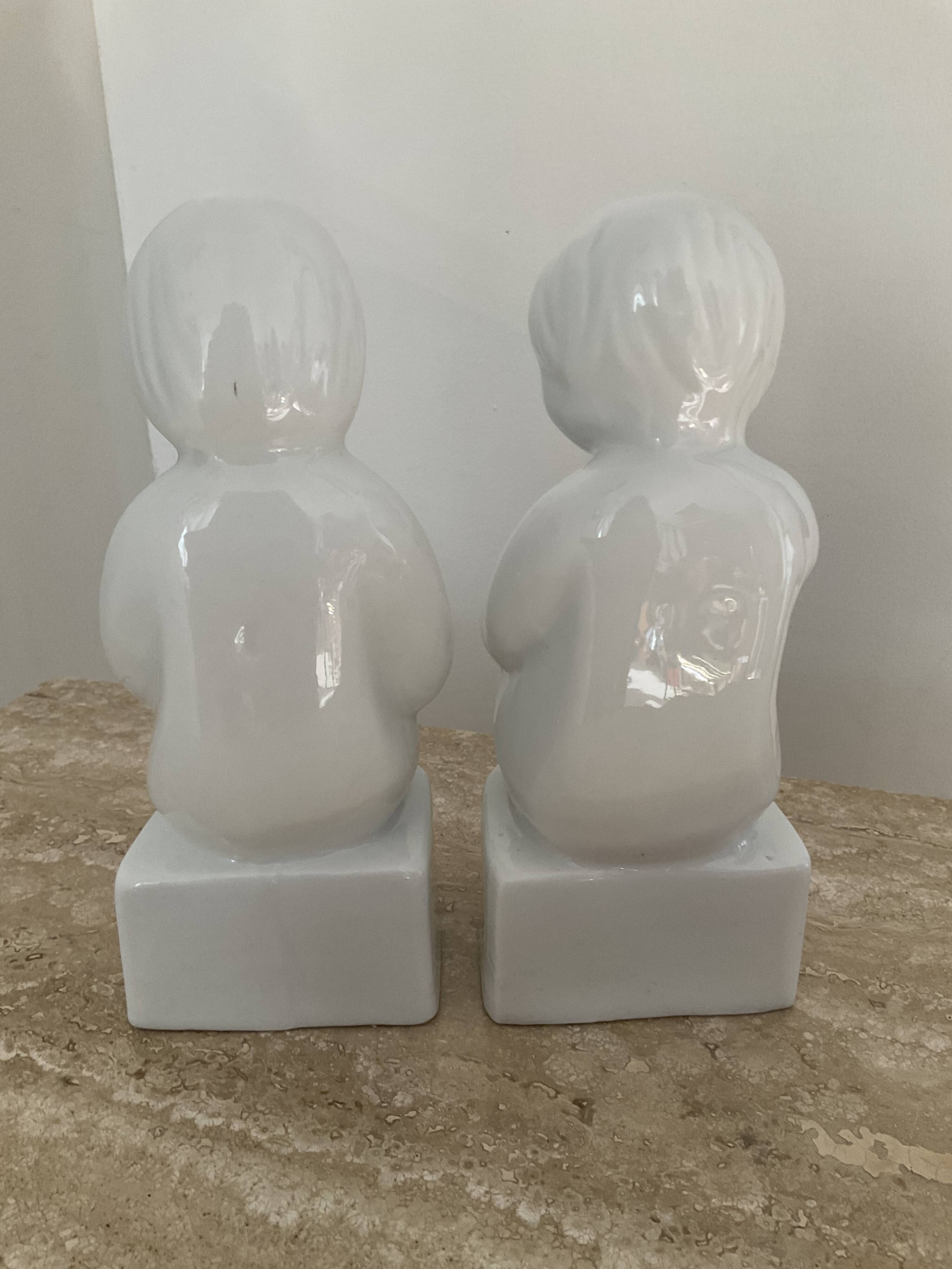 Pair of vintage ceramic bookends 70s-80s