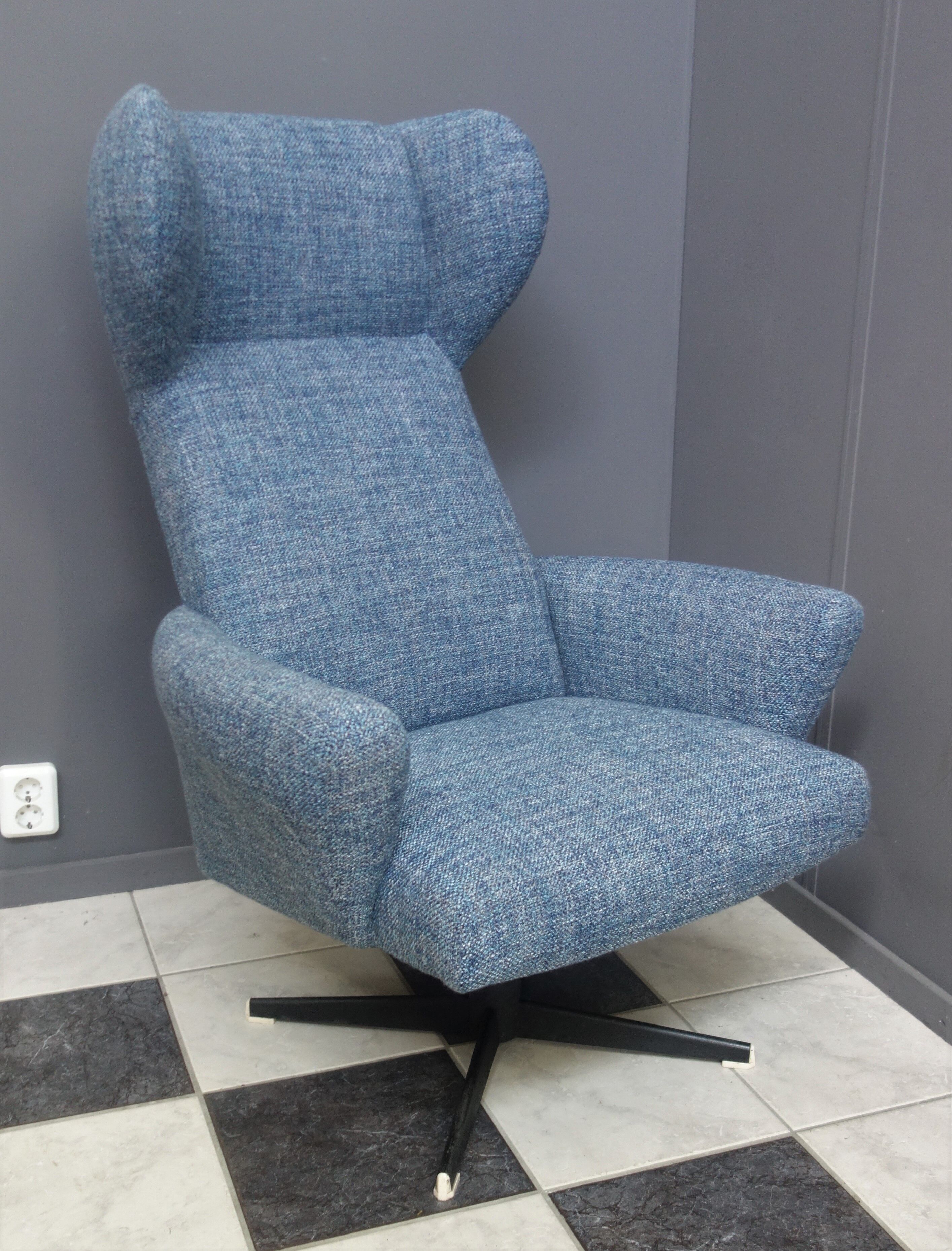 Blue Highback swivel chair 1960s