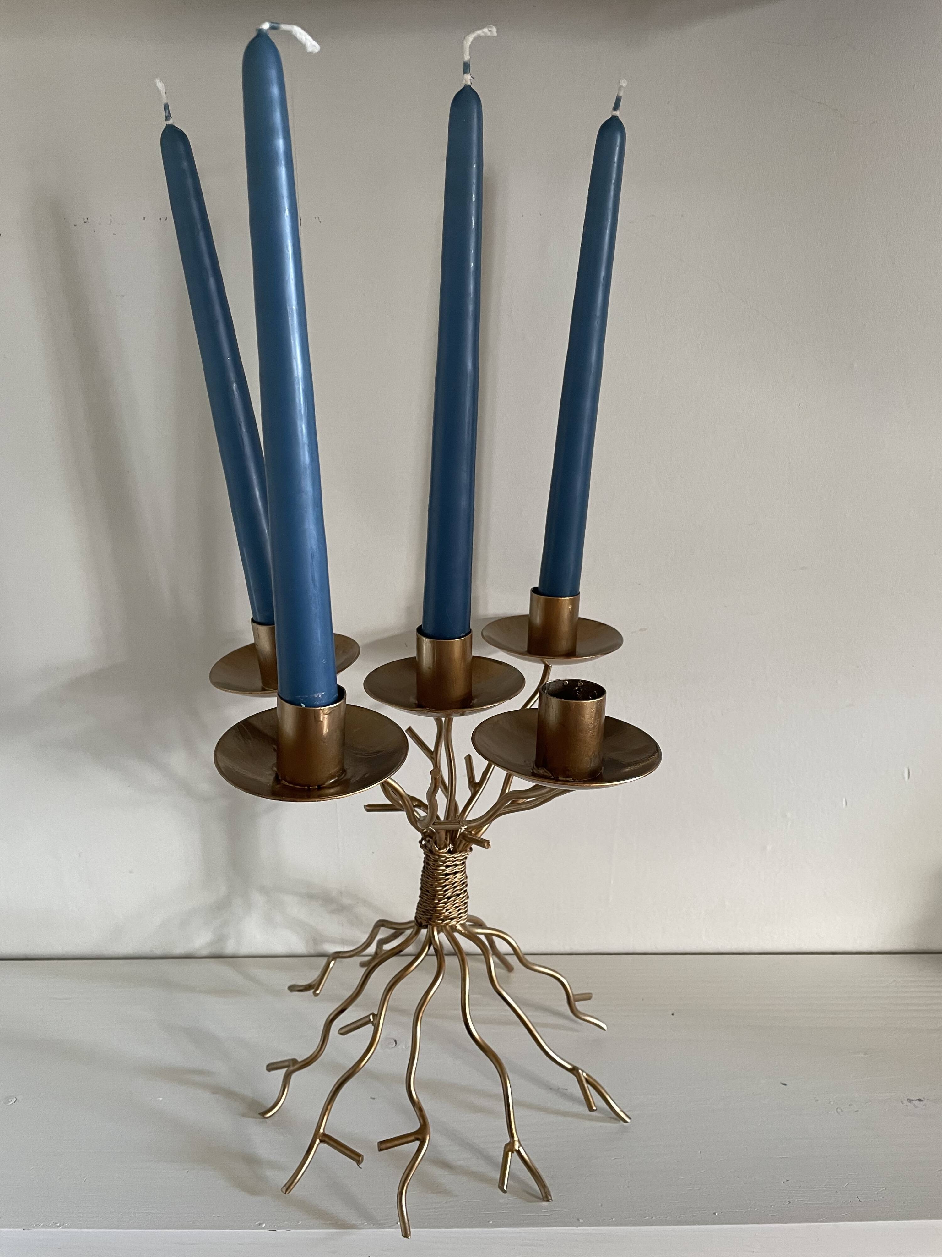 Golden candle holder