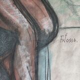 Nude study "Mademoiselle de B", signed by François Xavier Josse, 50s, 80 x 63 cm