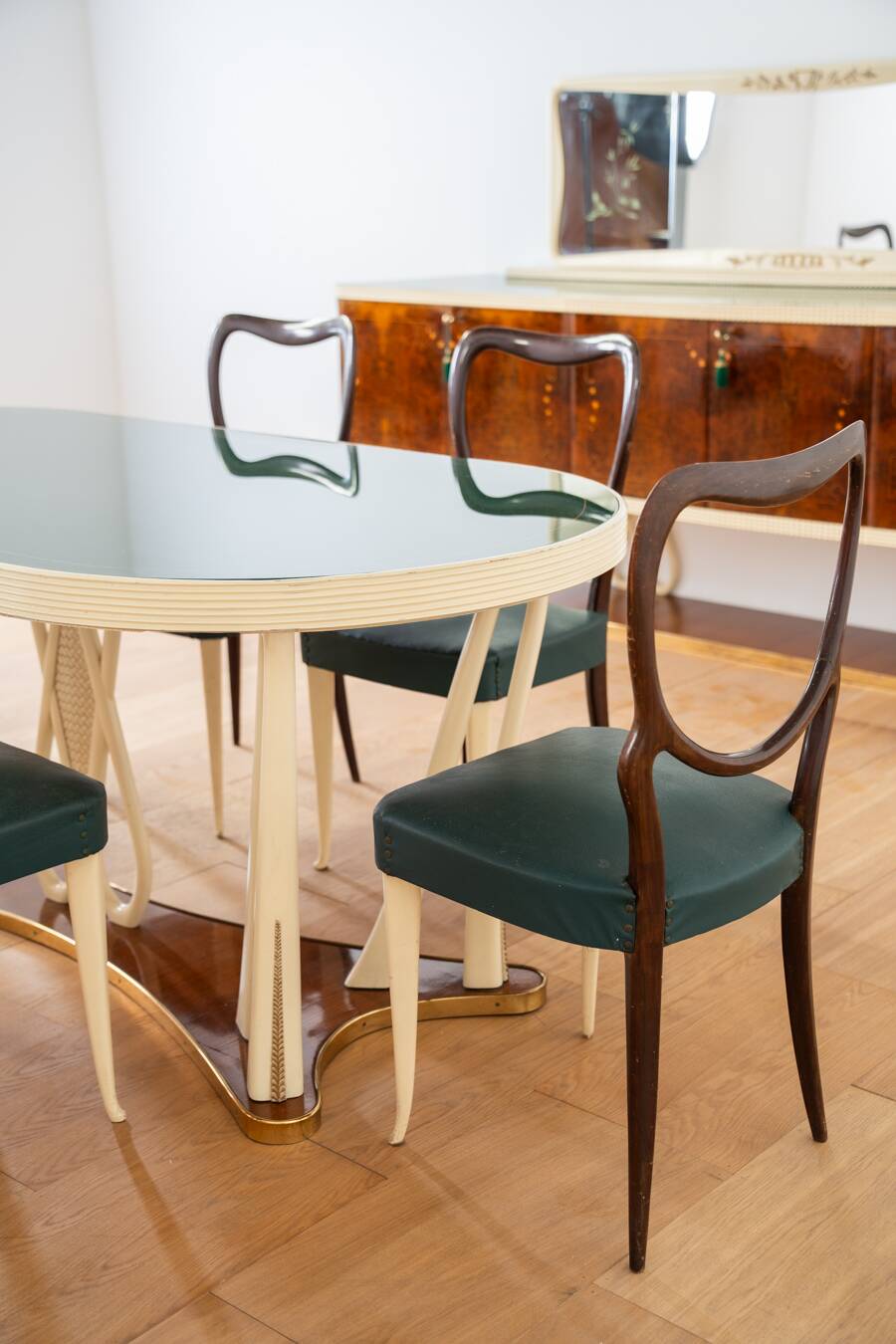 Salle à manger en racine de noyer, style Vittorio Dassi 1950/1960
