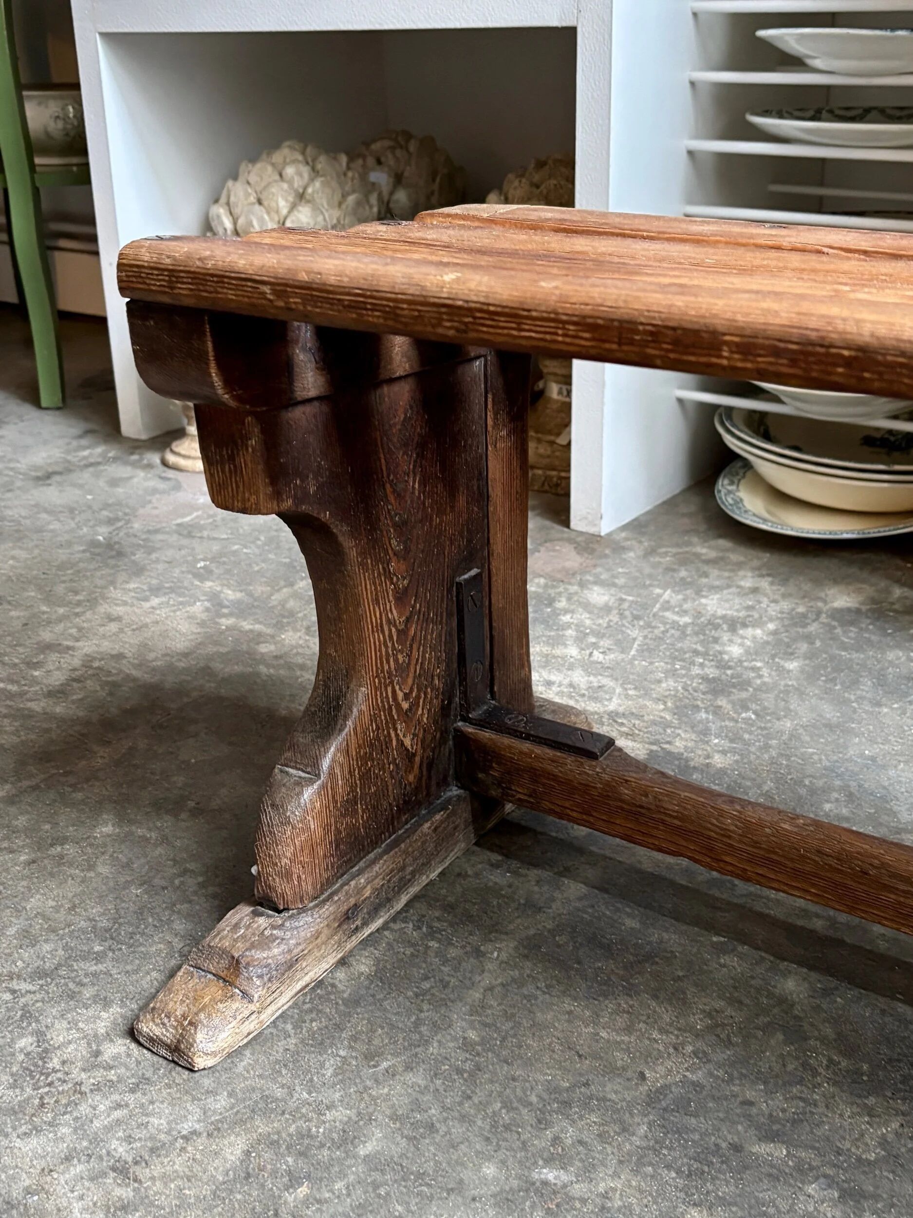 Wooden slatted bench ☐ 97 x 40 cm