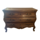Curved commode with three drawers in light wood, Louis XV style.