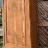 Armoire penderie ancienne en bois massif brut - 1 tiroir