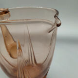 Vintage pink glass decanter