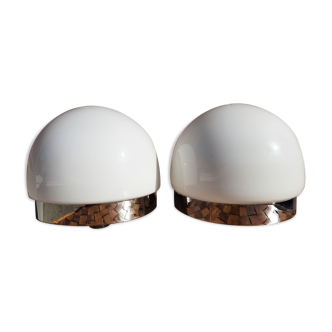 Pair of André Ricard wall lamps
