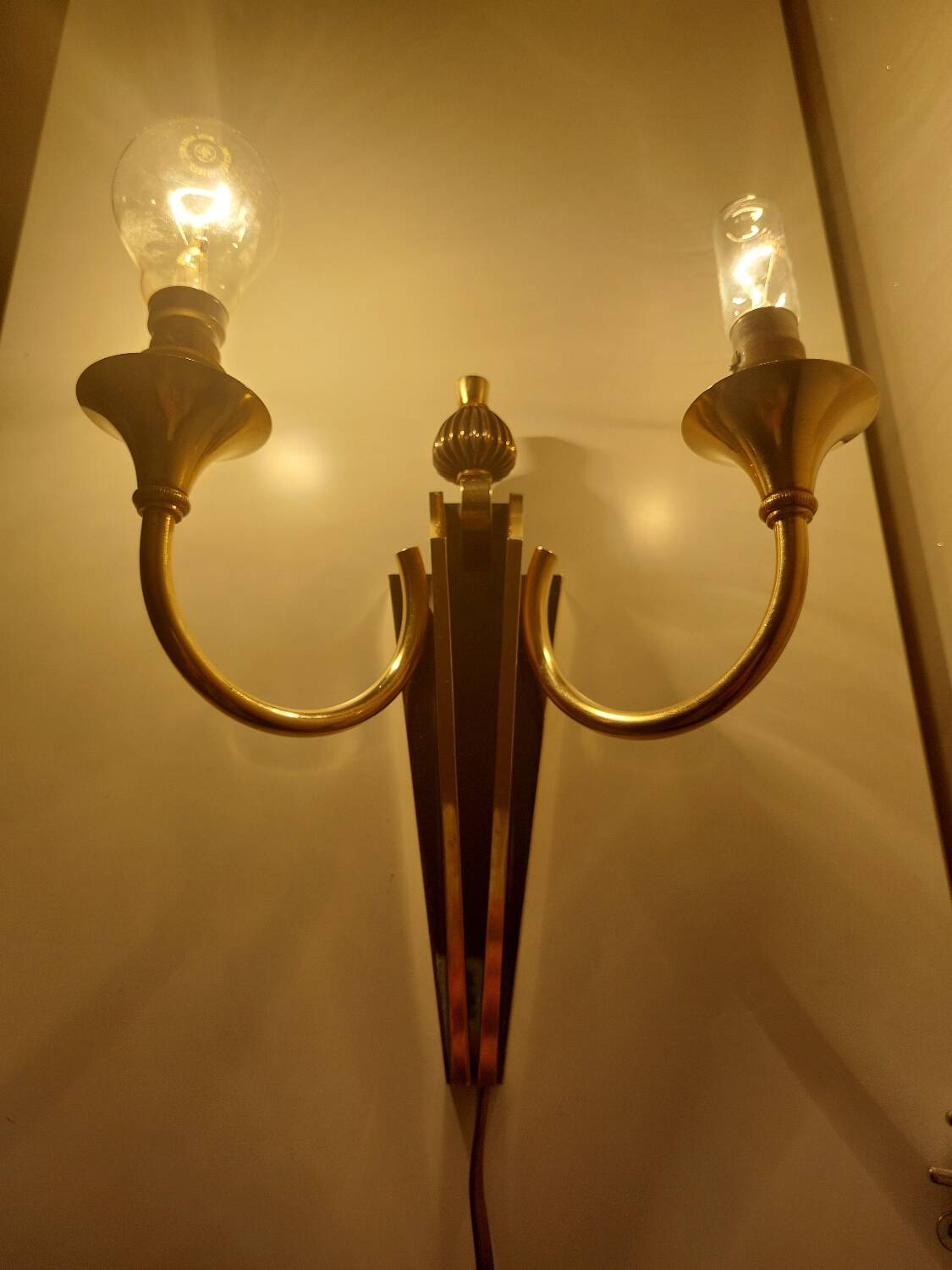 Suite of 3 Art Deco wall lights attributed to Gilbert Poillerat