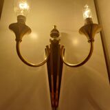 Suite of 3 Art Deco wall lights attributed to Gilbert Poillerat