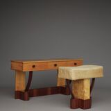 Coiffeuse basse Art Déco en bois d'érable, années 1930