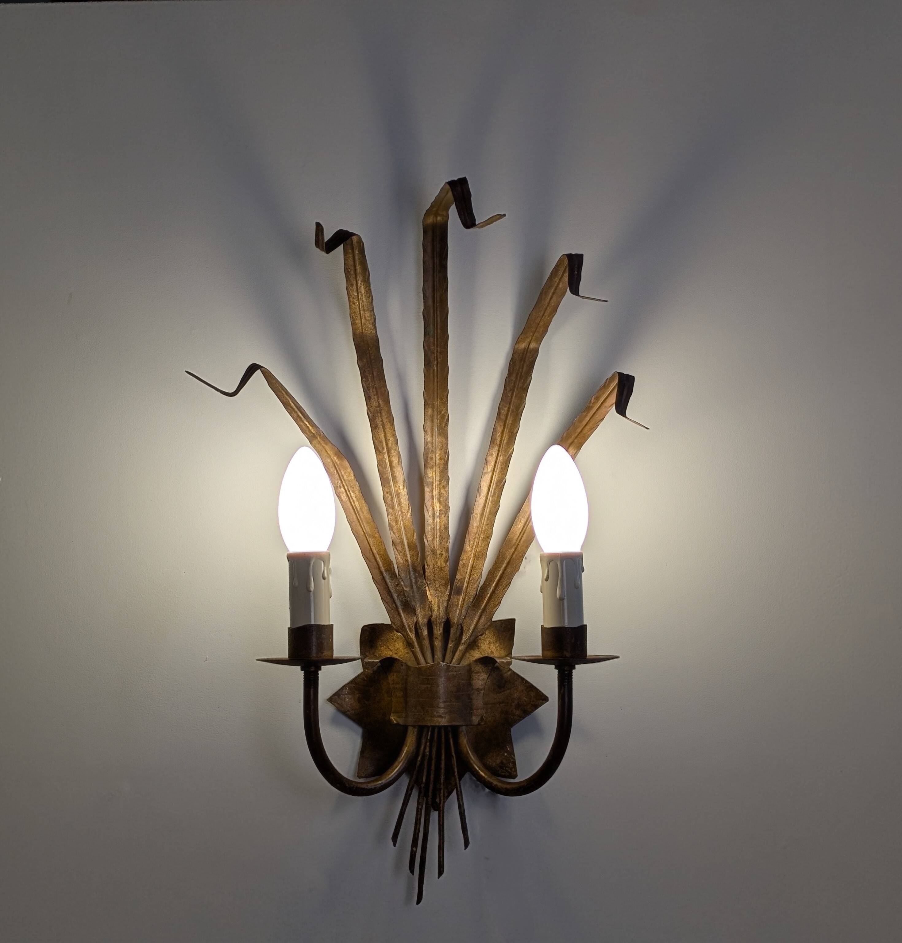 Gold leaf wall light
