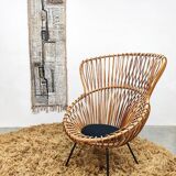Chaises vintage en rotin design hollandais 'Rohe Noordwolde'