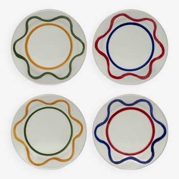 Set of 4 Wavy-Lines bread plates / coasters