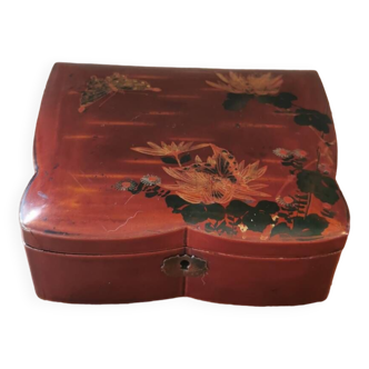 Old lacquered wooden box