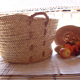 Straw woven laundry basket, vintage 6
