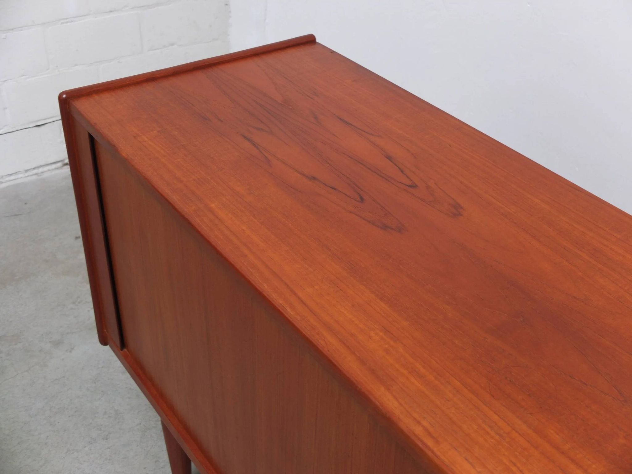 Danish teak sideboard with tambour doors, 1960s