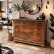 Antique chest of drawers with a grey marble top.
