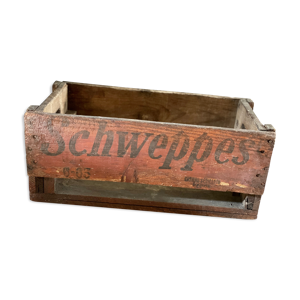 Ancienne caisse en bois Schweppes
