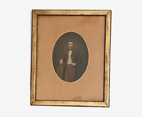 Daguerréotype et son cadre de 36 cm x 44 cm