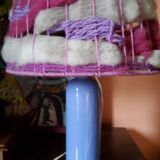 Digoin sandstone lamp from the 70s wool lampshade