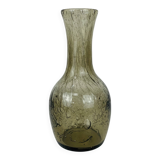 Vintage smoked bubble glass vase