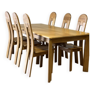 De Puydt Oak 6 charis + table