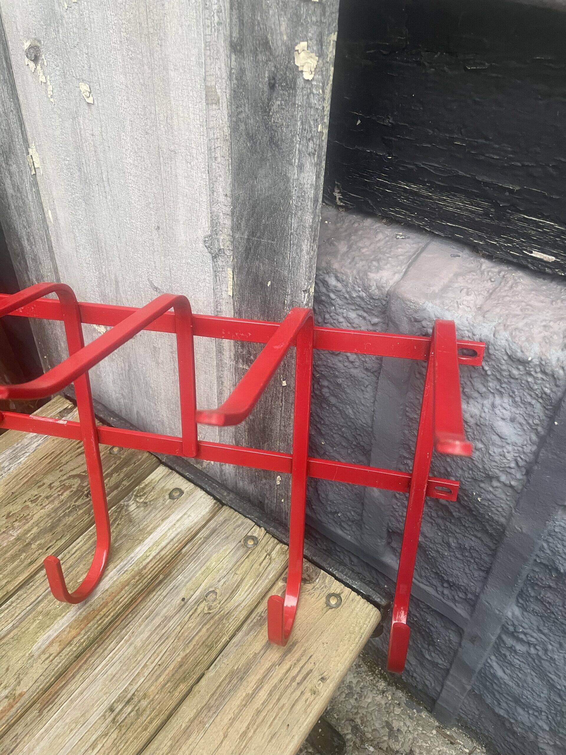 Red coat rack