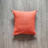 Coussin berbère orange fait main en coton
