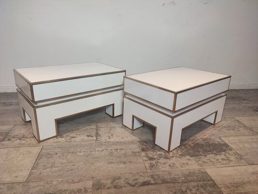 Set of 2 bedside tables by Alain Delon for Maison Jansen, 1975