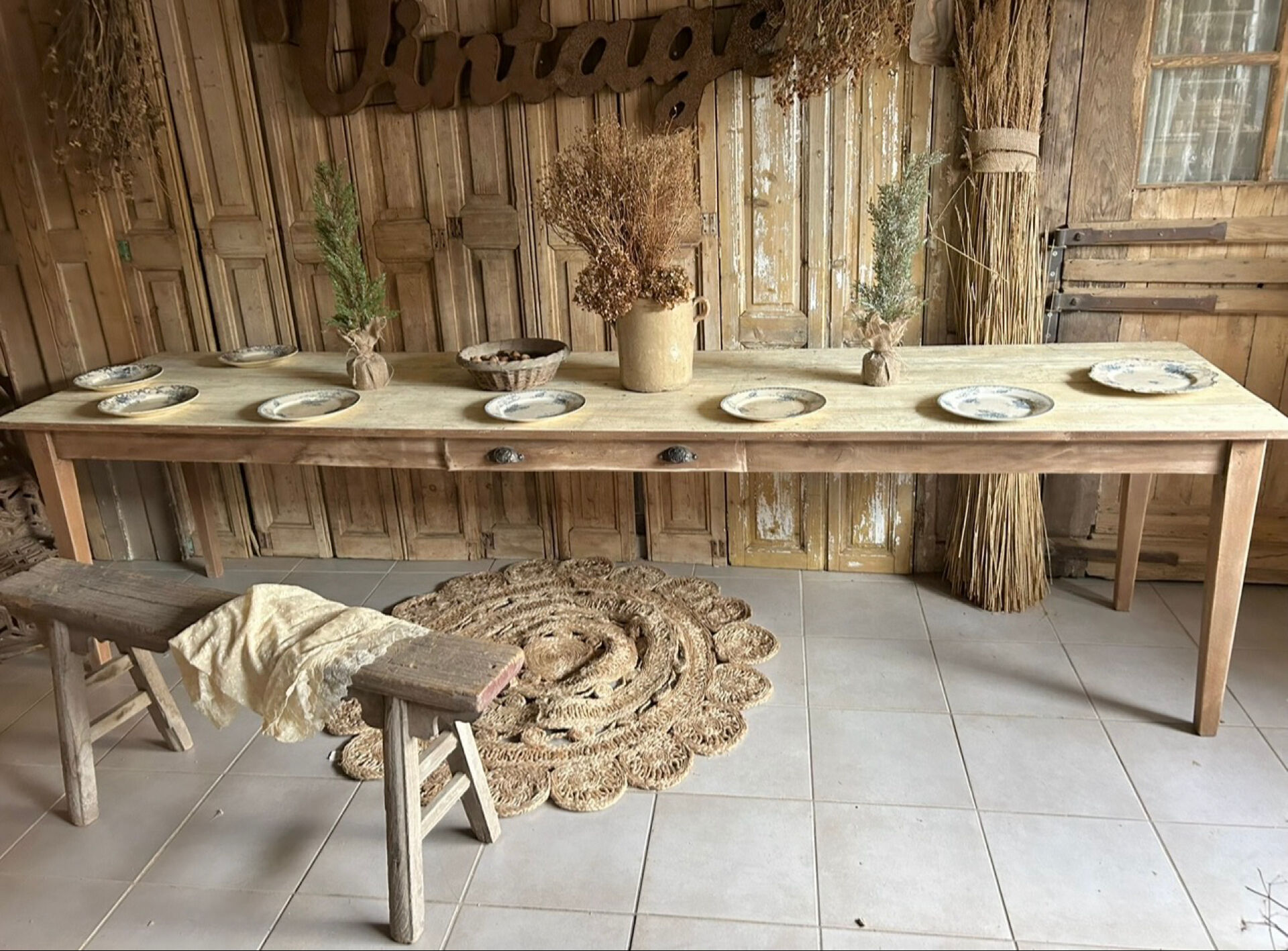 Grande table de ferme 292 cm