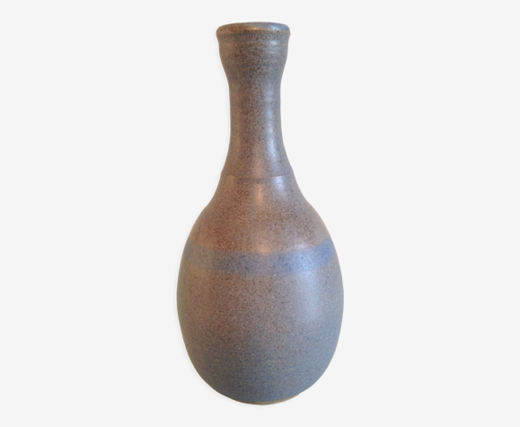 Vase soliflore en ceramique grise et bleue par KHL vintage années 60-70