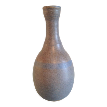 Vase soliflore en ceramique grise et bleue par KHL vintage années 60-70