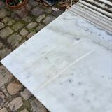 Bistro table in grey marble and black cast iron 100 x 60 cm