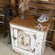 Antique patinated sideboard – chic country spirit – White patina with a lime effect
