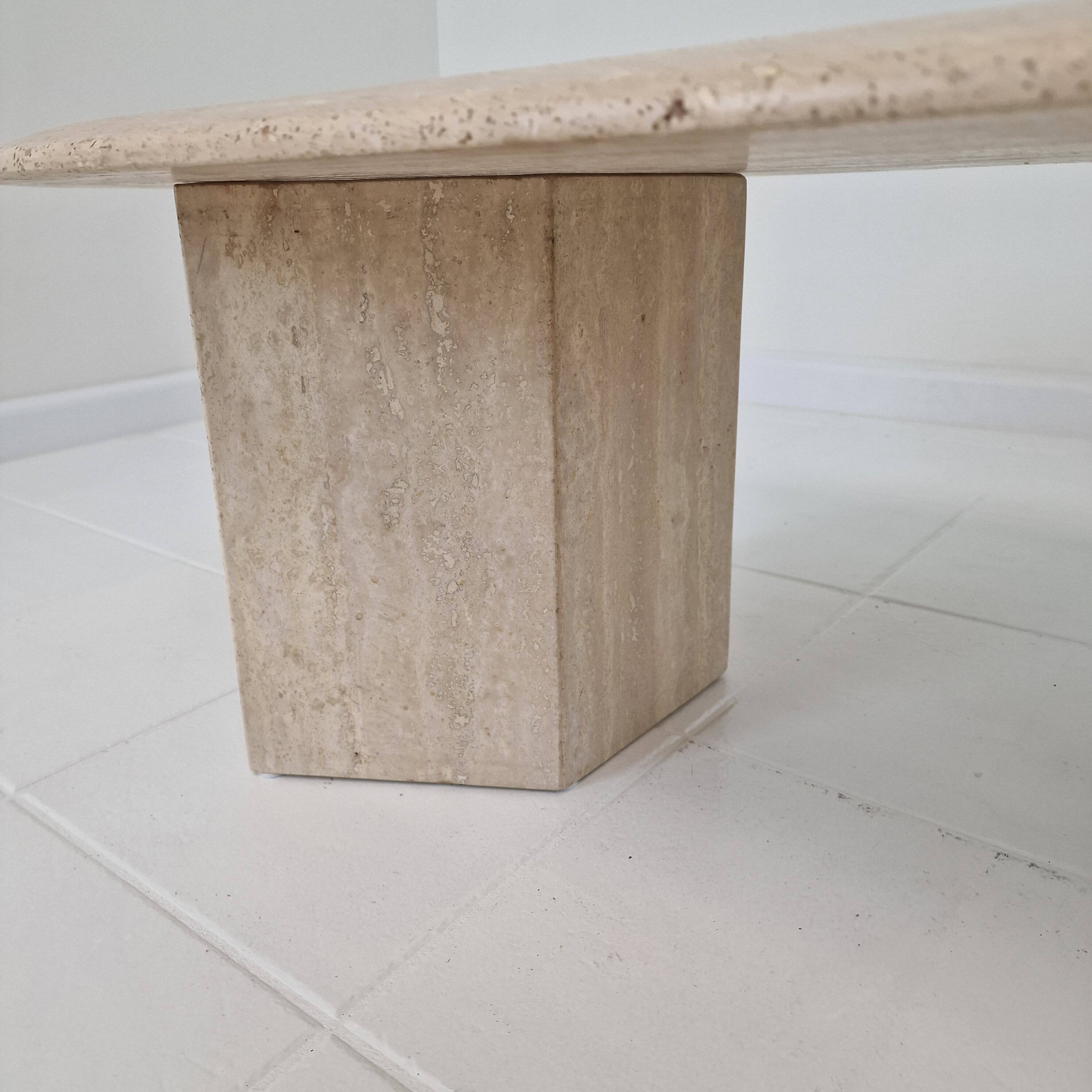 Travertine Coffee or Side Table, Italy 1980s